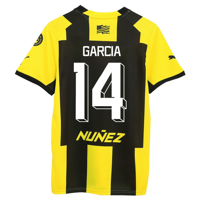 Kandiny Kinder Damián García #14 Gelb Schwarz Heimtrikot Trikot 2023/24 T-Shirt