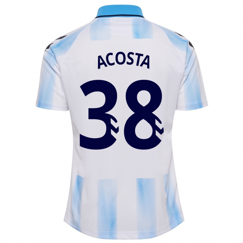 Kandiny Kinder Judith Acosta #38 Weiß Blau Heimtrikot Trikot 2023/24 T-Shirt