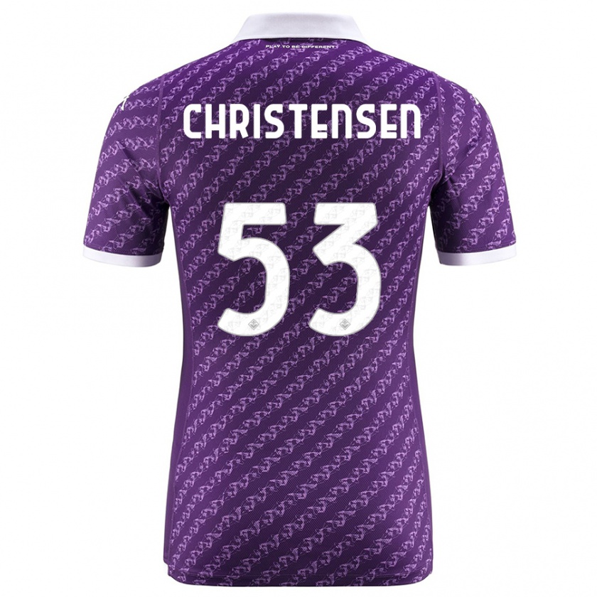 Kandiny Kinder Oliver Christensen #53 Violett Heimtrikot Trikot 2023/24 T-Shirt