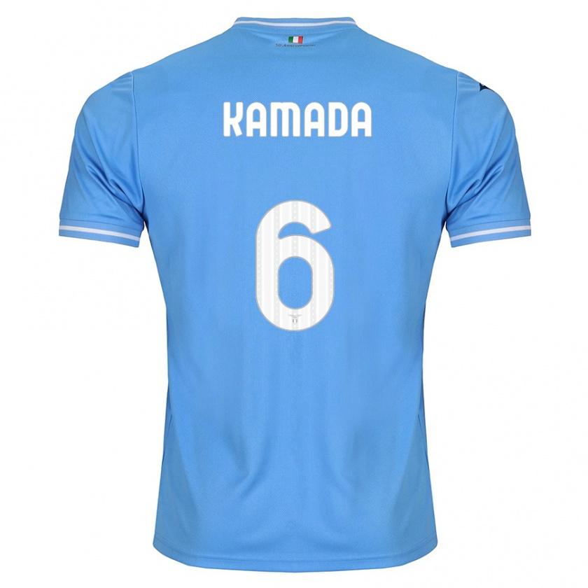 Kandiny Kinder Daichi Kamada #6 Blau Heimtrikot Trikot 2023/24 T-Shirt