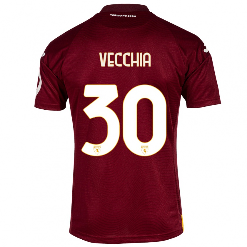 Kandiny Kinder Marco Dalla Vecchia #30 Dunkelrot Heimtrikot Trikot 2023/24 T-Shirt