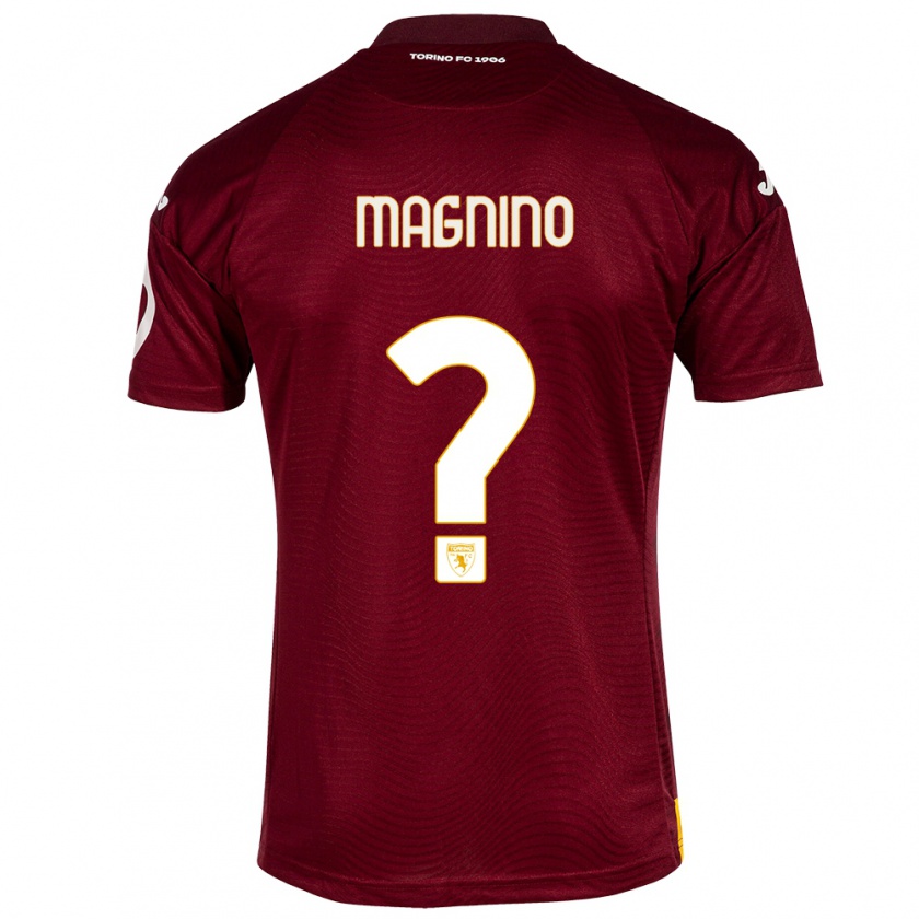 Kandiny Kinder Emanuele Magnino #0 Dunkelrot Heimtrikot Trikot 2023/24 T-Shirt