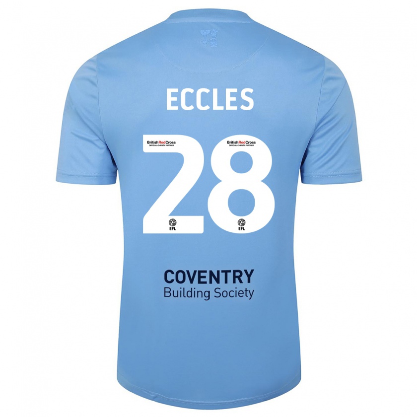 Kandiny Kinder Josh Eccles #28 Himmelblau Heimtrikot Trikot 2023/24 T-Shirt