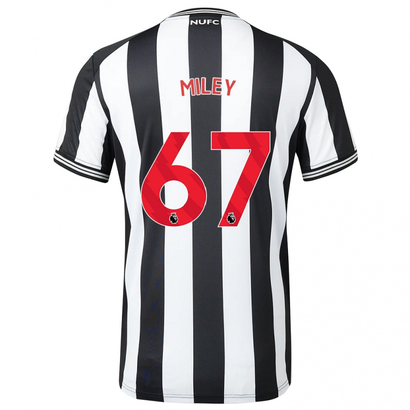 Kandiny Kinder Lewis Miley #67 Schwarz-Weiss Heimtrikot Trikot 2023/24 T-Shirt