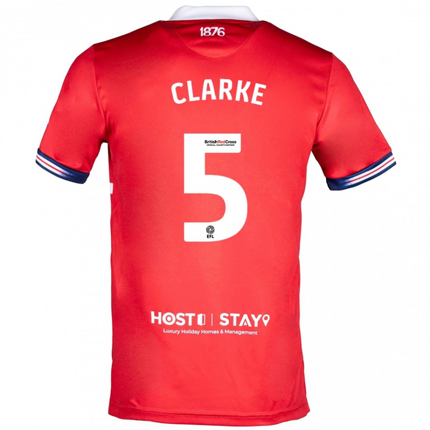 Kandiny Kinder Matt Clarke #5 Rot Heimtrikot Trikot 2023/24 T-Shirt