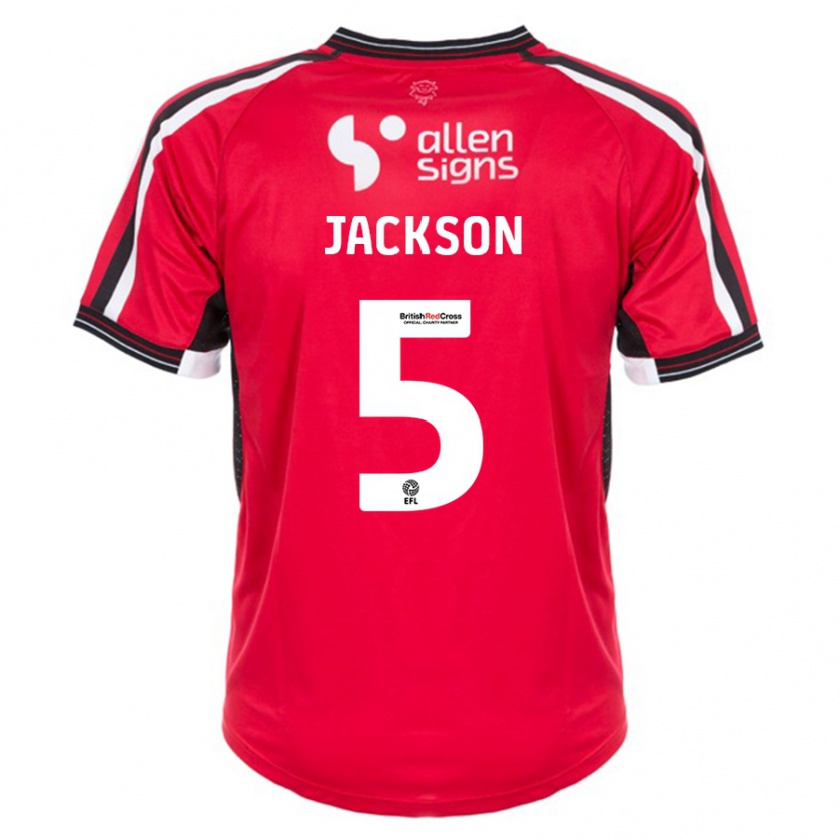 Kandiny Kinder Adam Jackson #5 Rot Heimtrikot Trikot 2023/24 T-Shirt