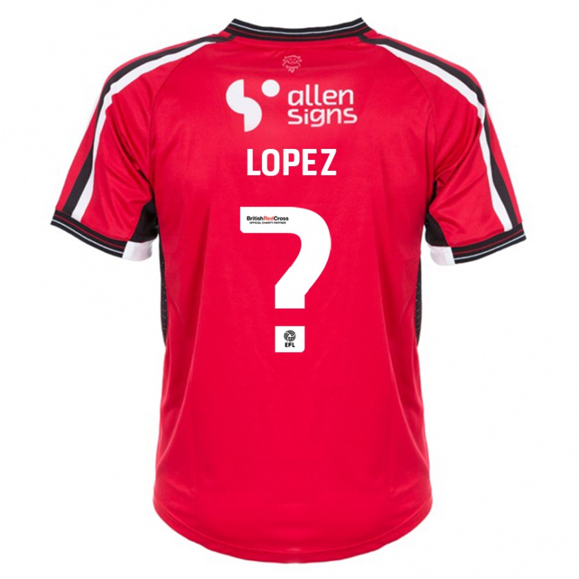 Kandiny Kinder Jersey Lopez #0 Rot Heimtrikot Trikot 2023/24 T-Shirt