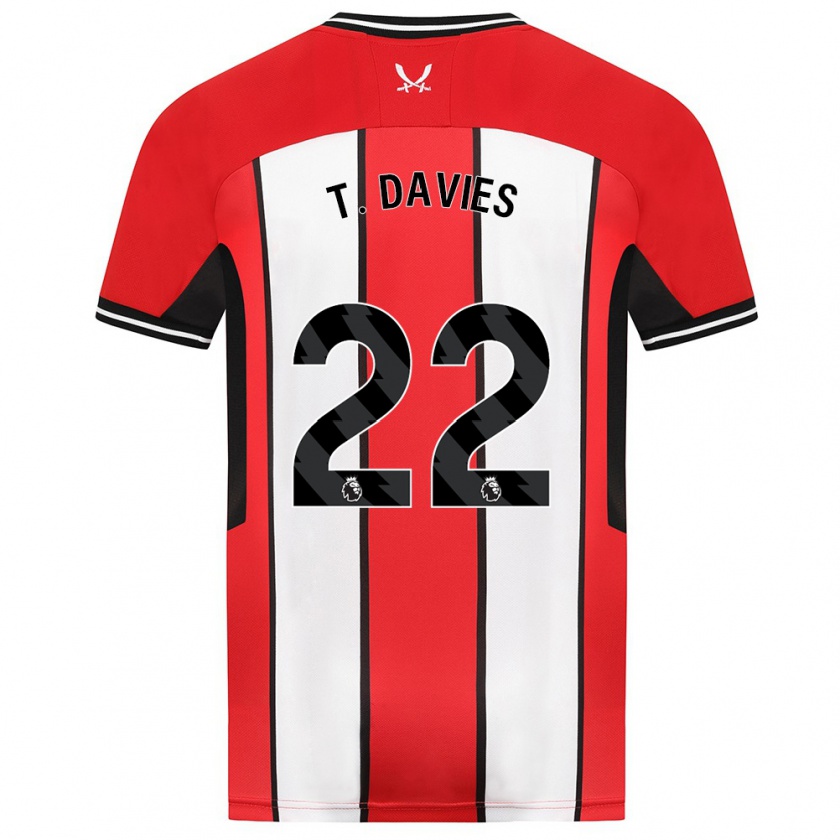 Kandiny Kinder Tom Davies #22 Rot Heimtrikot Trikot 2023/24 T-Shirt