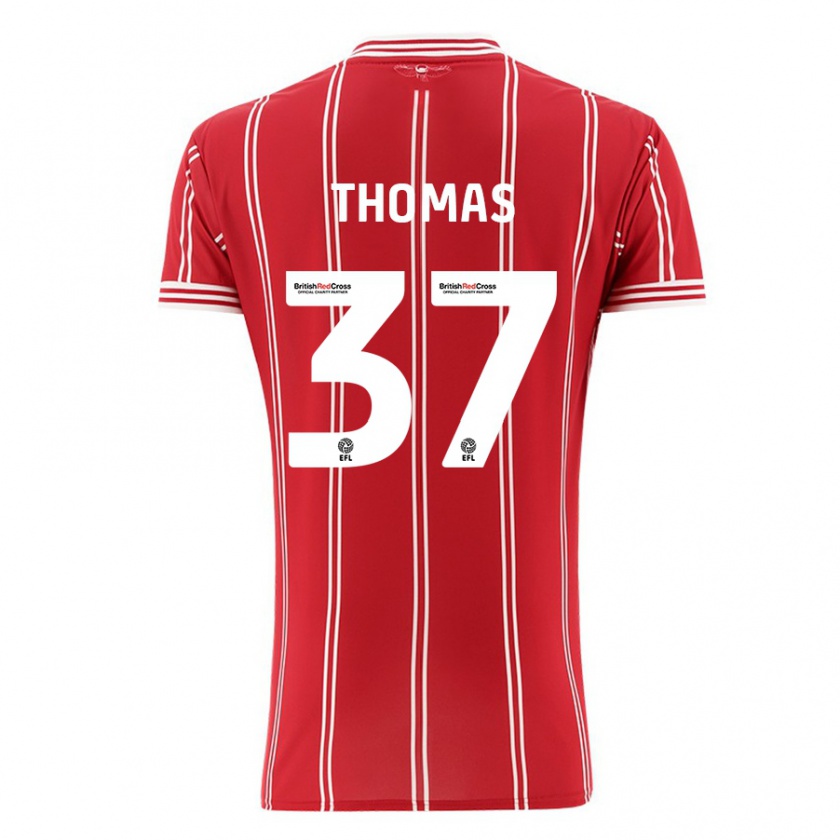 Kandiny Kinder Olly Thomas #37 Rot Heimtrikot Trikot 2023/24 T-Shirt