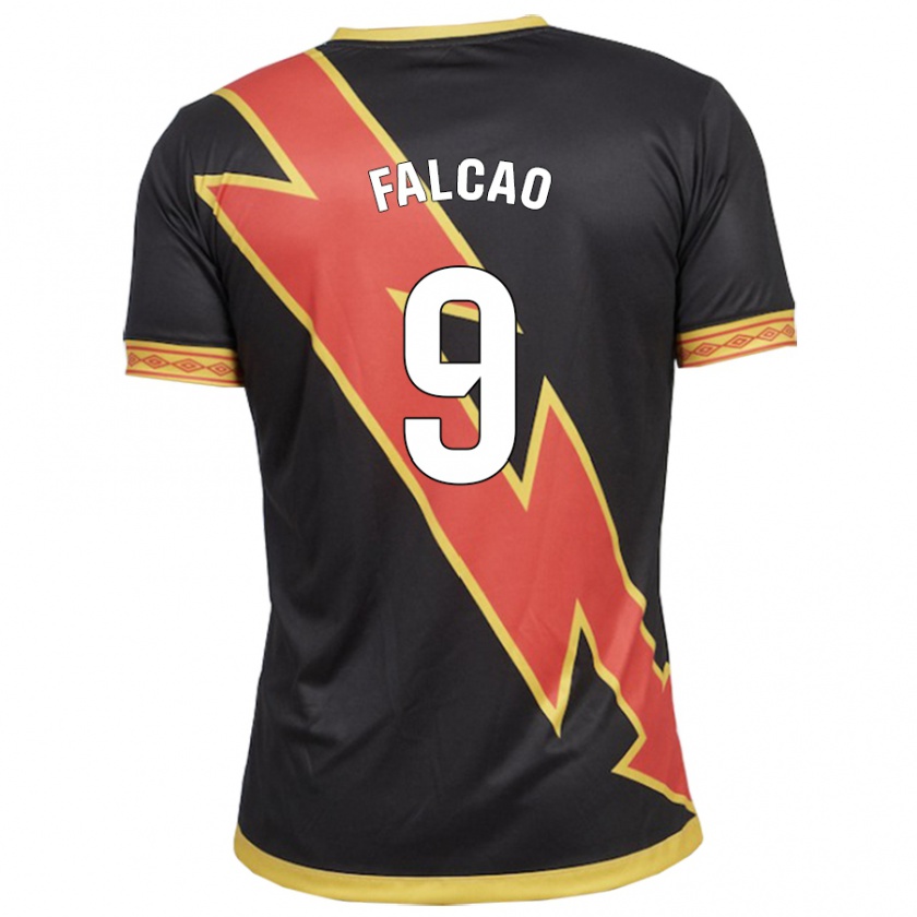 Kandiny Kinder Radamel Falcao #9 Schwarz Auswärtstrikot Trikot 2023/24 T-Shirt