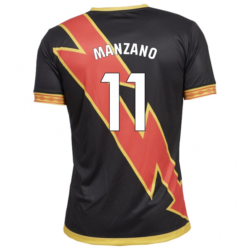 Kandiny Kinder Sergio Manzano #11 Schwarz Auswärtstrikot Trikot 2023/24 T-Shirt