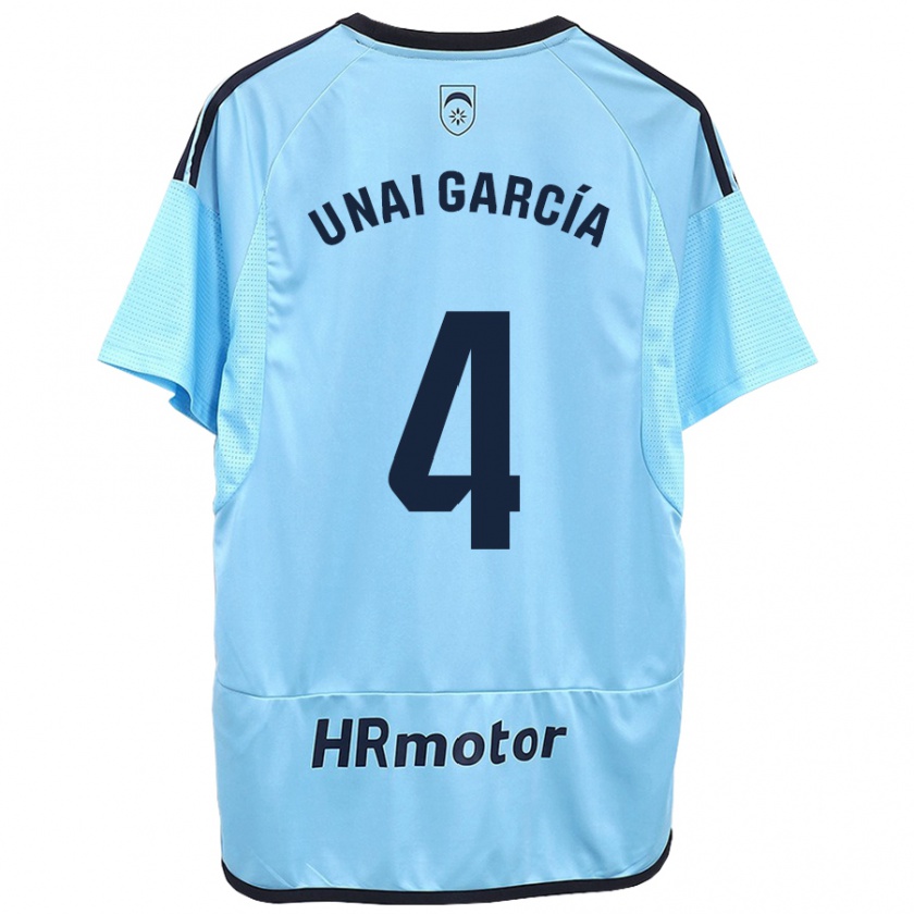 Kandiny Kinder Unai García #4 Blau Auswärtstrikot Trikot 2023/24 T-Shirt