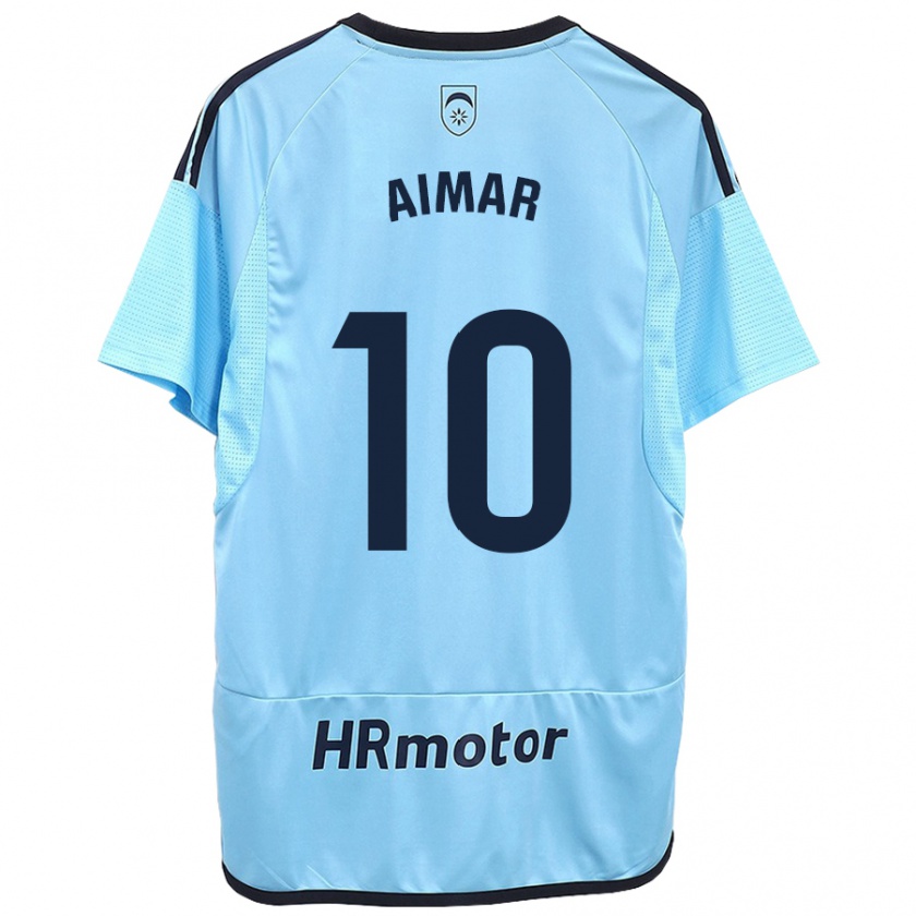 Kandiny Kinder Aimar Oroz #10 Blau Auswärtstrikot Trikot 2023/24 T-Shirt