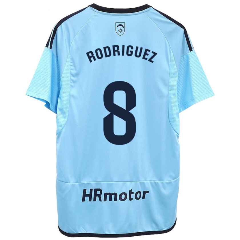 Kandiny Kinder Vanessa Rodríguez Iribarren #8 Blau Auswärtstrikot Trikot 2023/24 T-Shirt