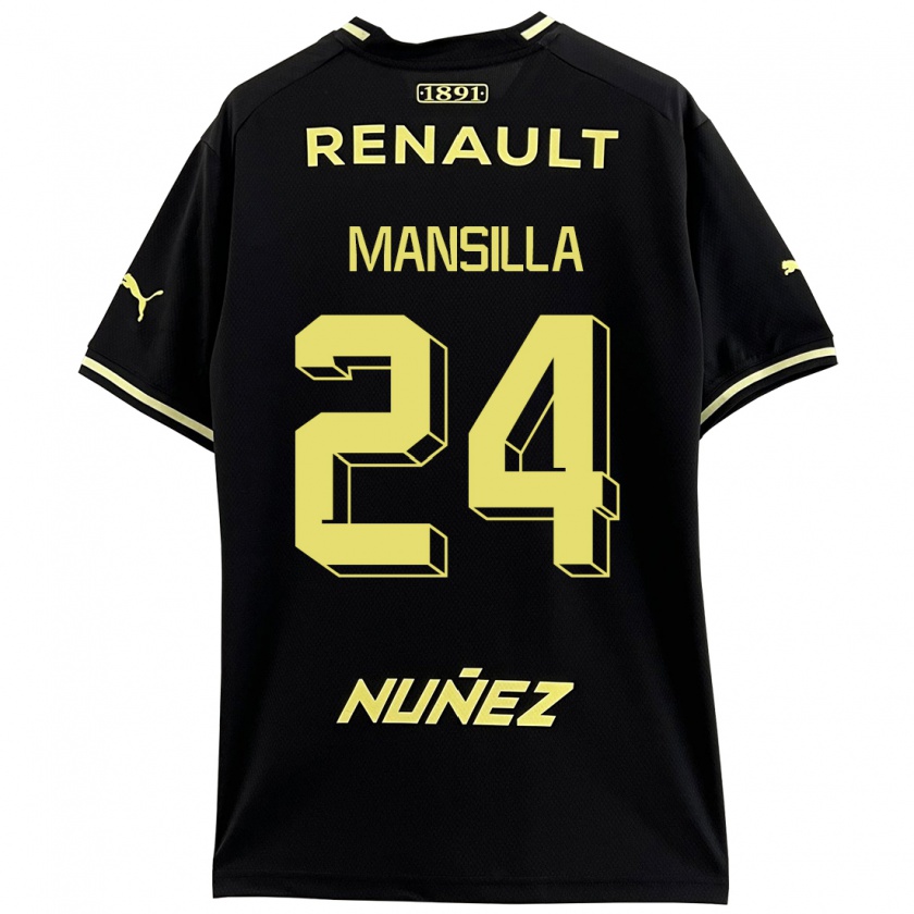 Kandiny Kinder Brian Mansilla #24 Schwarz Auswärtstrikot Trikot 2023/24 T-Shirt