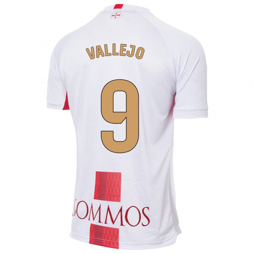 Kandiny Kinder Hugo Vallejo #9 Weiß Auswärtstrikot Trikot 2023/24 T-Shirt