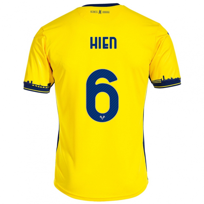 Kandiny Kinder Isak Hien #6 Gelb Auswärtstrikot Trikot 2023/24 T-Shirt