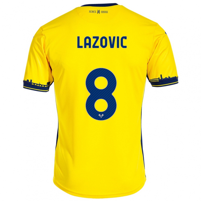 Kandiny Kinder Darko Lazović #8 Gelb Auswärtstrikot Trikot 2023/24 T-Shirt