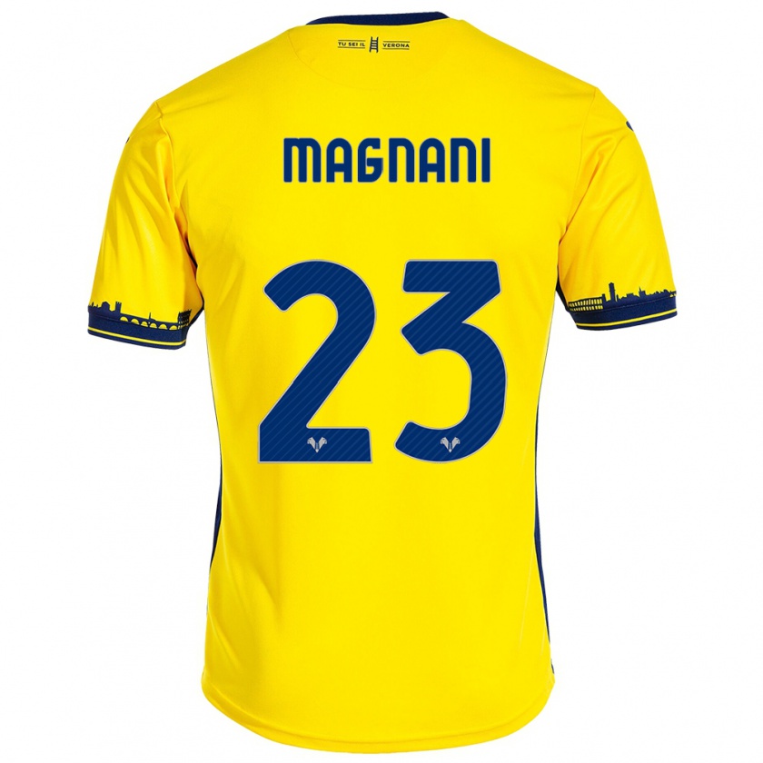 Kandiny Kinder Giangiacomo Magnani #23 Gelb Auswärtstrikot Trikot 2023/24 T-Shirt