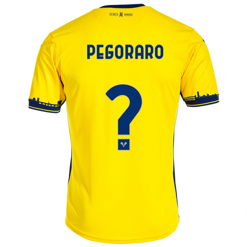 Kandiny Kinder Leonardo Pegoraro #0 Gelb Auswärtstrikot Trikot 2023/24 T-Shirt