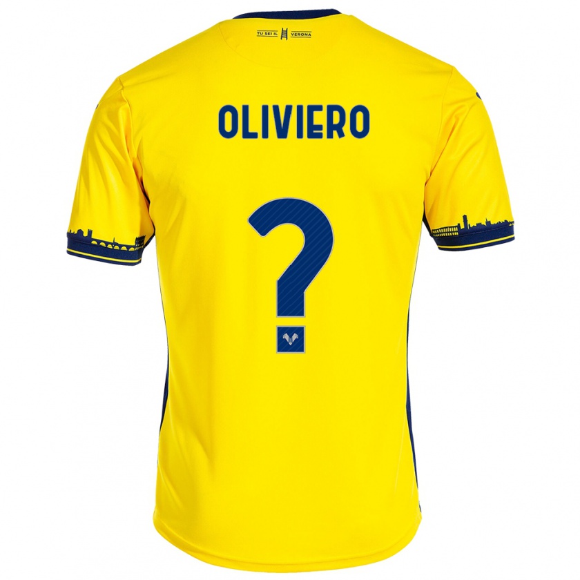 Kandiny Kinder Davide Oliviero #0 Gelb Auswärtstrikot Trikot 2023/24 T-Shirt