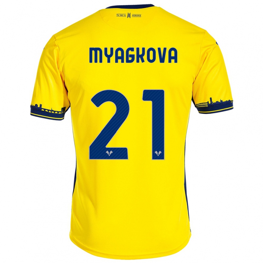 Kandiny Kinder Alina Myagkova #21 Gelb Auswärtstrikot Trikot 2023/24 T-Shirt