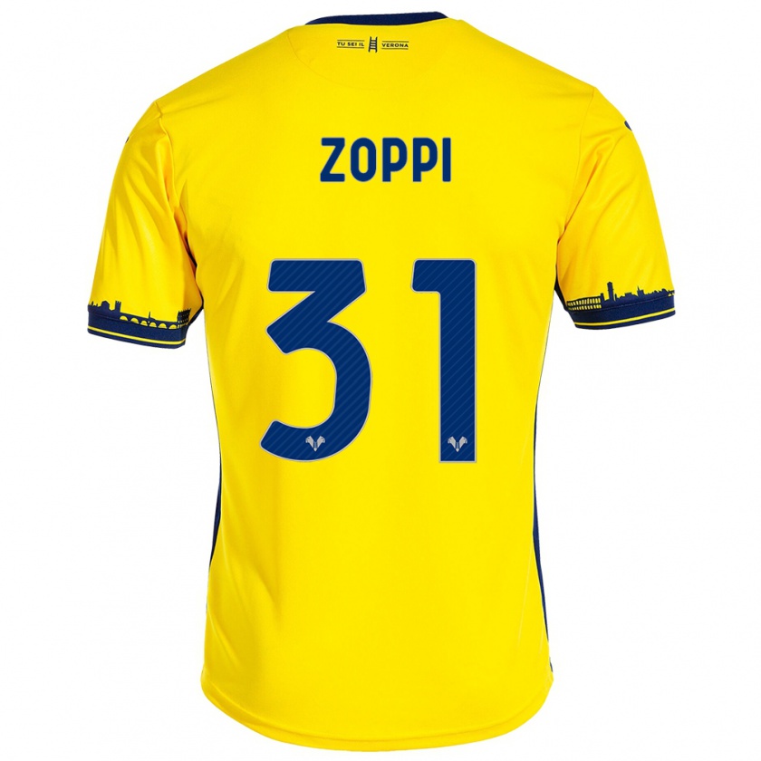 Kandiny Kinder Sofia Zoppi #31 Gelb Auswärtstrikot Trikot 2023/24 T-Shirt