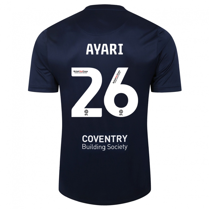 Kandiny Kinder Yasin Ayari #26 Rote Marine Auswärtstrikot Trikot 2023/24 T-Shirt