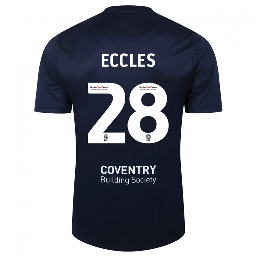 Kandiny Kinder Josh Eccles #28 Rote Marine Auswärtstrikot Trikot 2023/24 T-Shirt