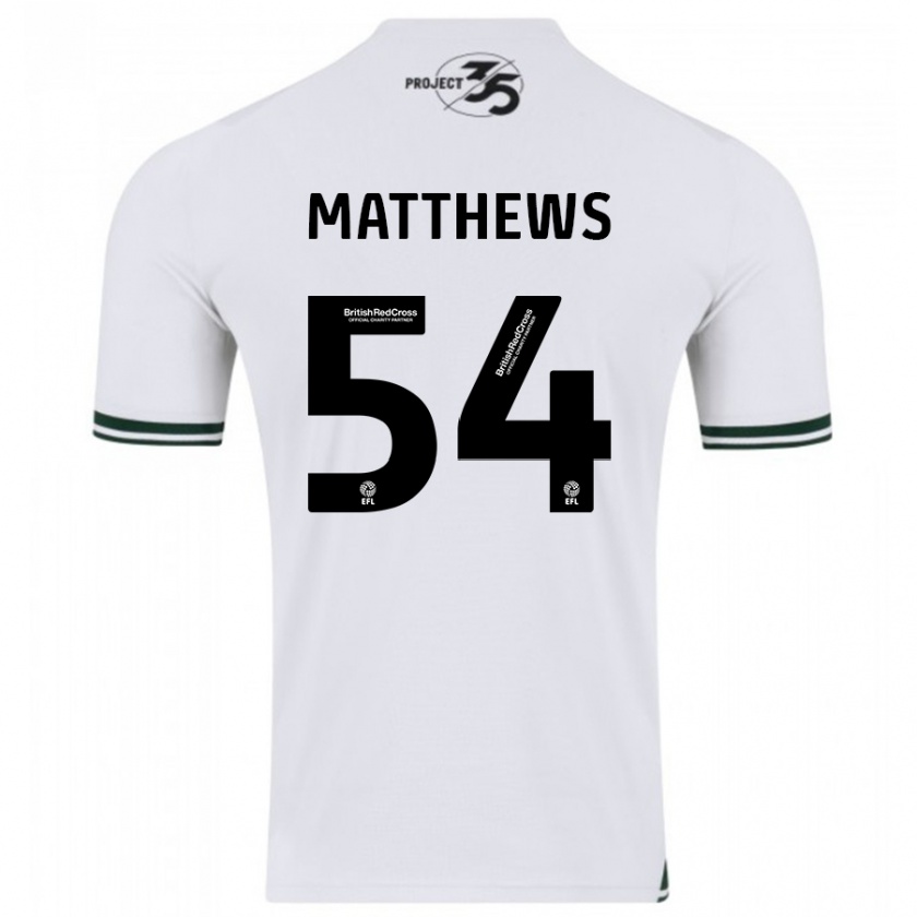 Kandiny Kinder Jack Matthews #54 Weiß Auswärtstrikot Trikot 2023/24 T-Shirt