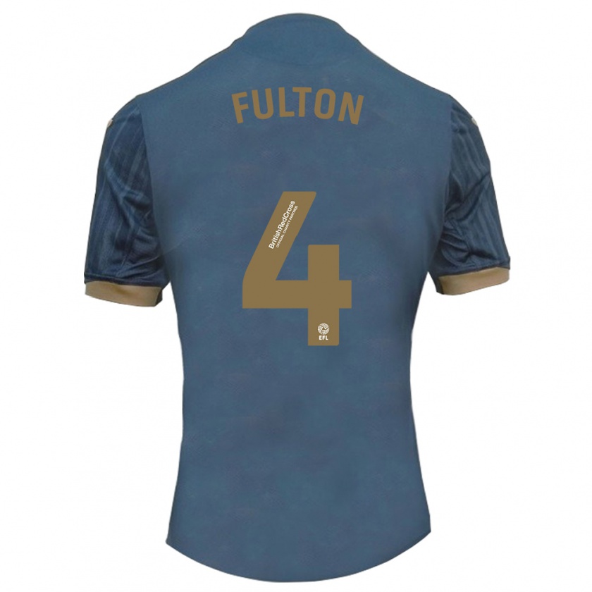 Kandiny Kinder Jay Fulton #4 Dunkles Blaugrün Auswärtstrikot Trikot 2023/24 T-Shirt