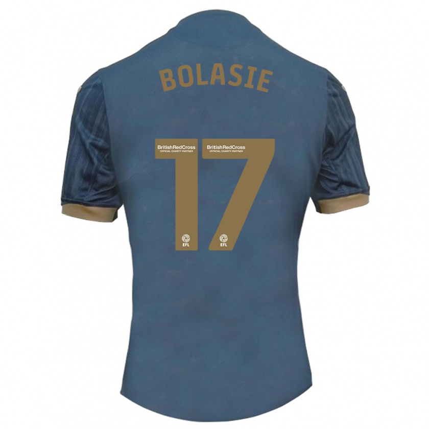 Kandiny Kinder Yannick Bolasie #17 Dunkles Blaugrün Auswärtstrikot Trikot 2023/24 T-Shirt