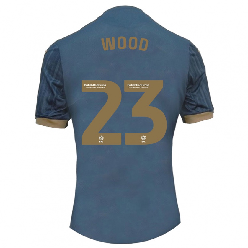 Kandiny Kinder Nathan Wood #23 Dunkles Blaugrün Auswärtstrikot Trikot 2023/24 T-Shirt