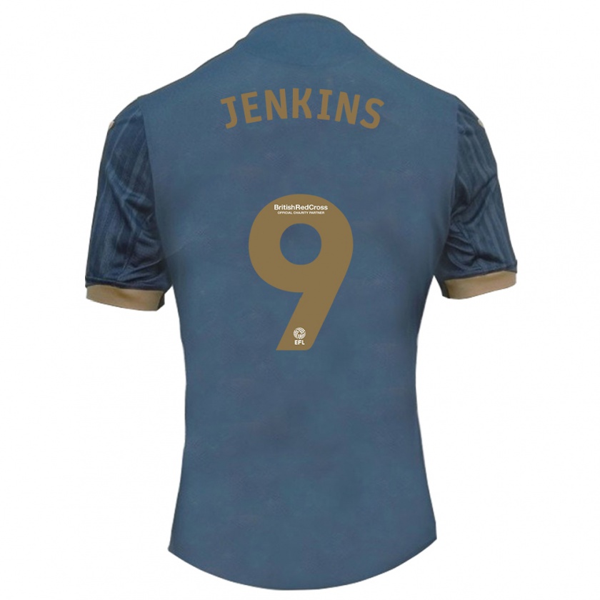 Kandiny Kinder Nieve Jenkins #9 Dunkles Blaugrün Auswärtstrikot Trikot 2023/24 T-Shirt