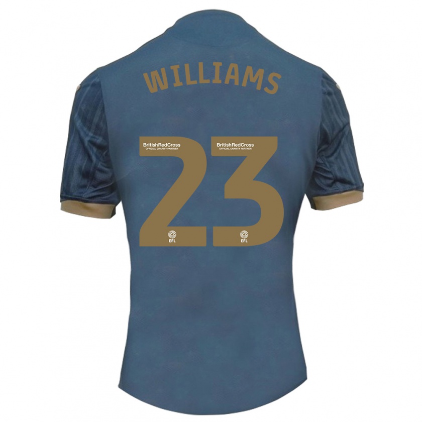 Kandiny Kinder Jessica Williams #23 Dunkles Blaugrün Auswärtstrikot Trikot 2023/24 T-Shirt