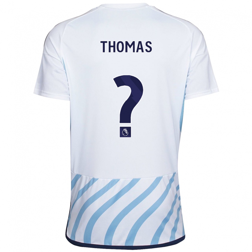 Kandiny Kinder Tyrese Thomas #0 Weiß Blau Auswärtstrikot Trikot 2023/24 T-Shirt