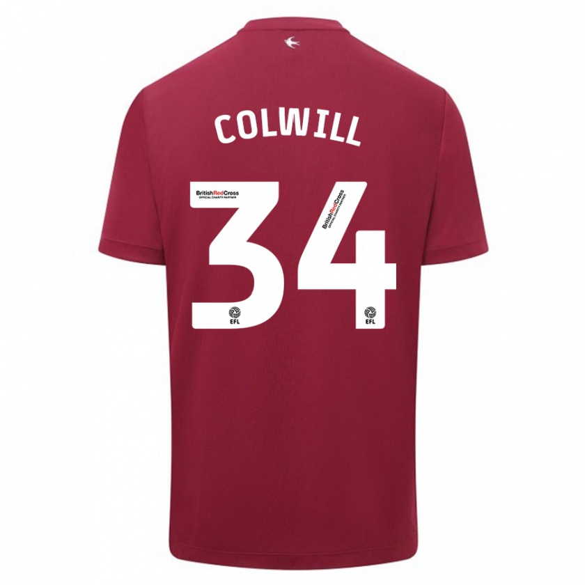 Kandiny Kinder Joel Colwill #34 Rot Auswärtstrikot Trikot 2023/24 T-Shirt