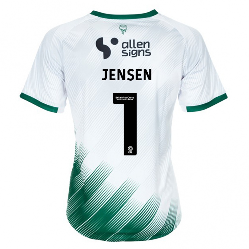 Kandiny Kinder Lukas Jensen #1 Weiß Auswärtstrikot Trikot 2023/24 T-Shirt