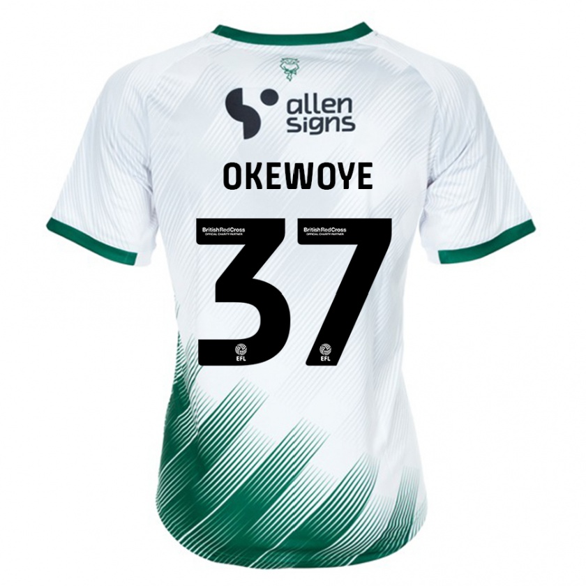 Kandiny Kinder Gbolahan Okewoye #37 Weiß Auswärtstrikot Trikot 2023/24 T-Shirt