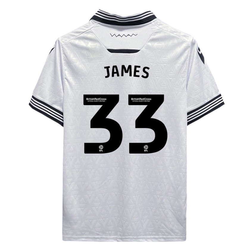 Kandiny Kinder Reece James #33 Weiß Auswärtstrikot Trikot 2023/24 T-Shirt