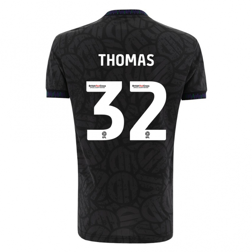 Kandiny Kinder Lewis Thomas #32 Schwarz Auswärtstrikot Trikot 2023/24 T-Shirt