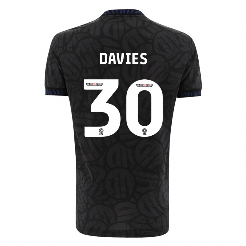 Kandiny Kinder Yasmin Davies #30 Schwarz Auswärtstrikot Trikot 2023/24 T-Shirt