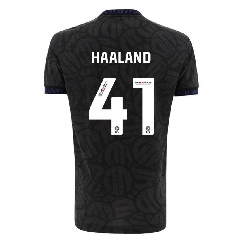 Kandiny Kinder Benedicte Haaland #41 Schwarz Auswärtstrikot Trikot 2023/24 T-Shirt