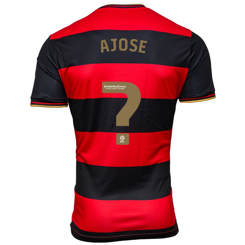 Kandiny Kinder Joseph Ajose #0 Schwarz Rot Auswärtstrikot Trikot 2023/24 T-Shirt