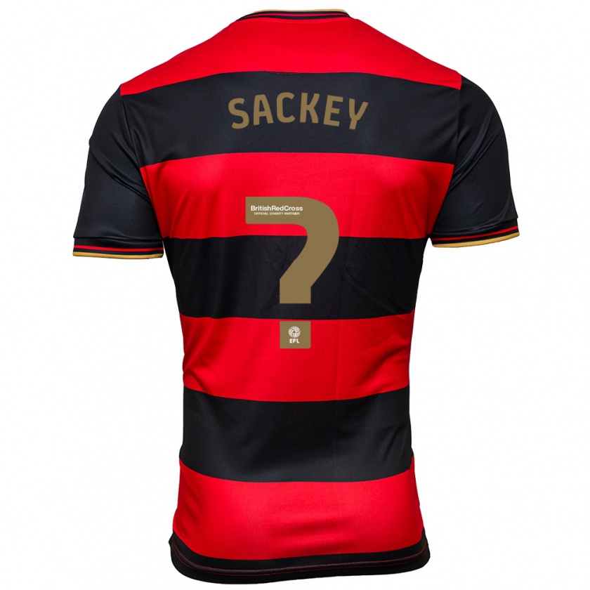 Kandiny Kinder Samuel Sackey #0 Schwarz Rot Auswärtstrikot Trikot 2023/24 T-Shirt