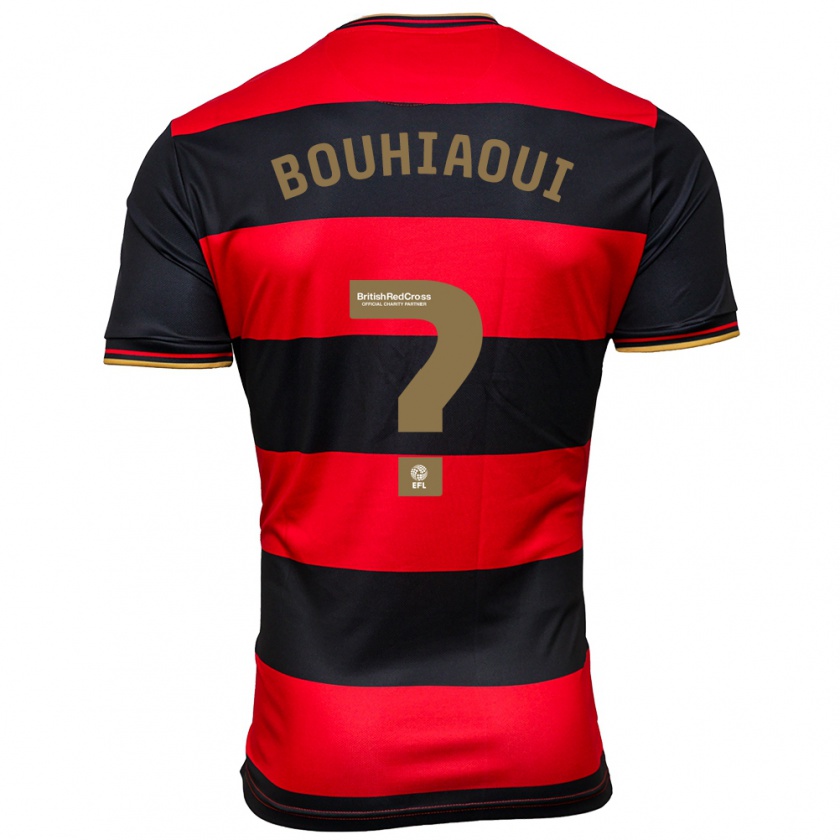 Kandiny Kinder Ramy Bouhiaoui #0 Schwarz Rot Auswärtstrikot Trikot 2023/24 T-Shirt