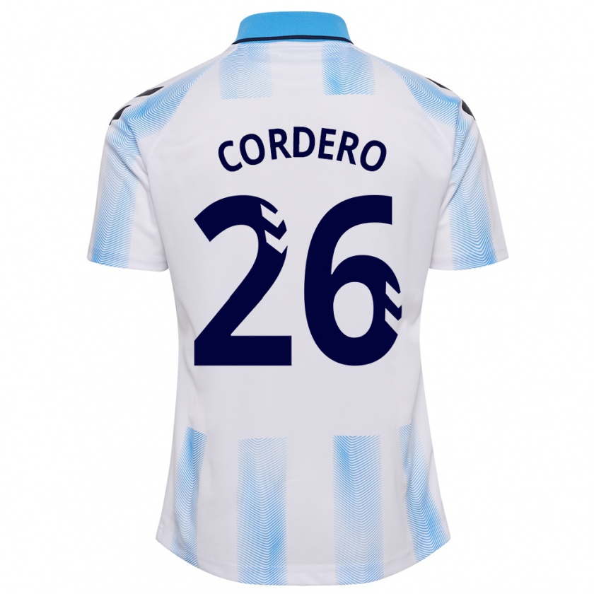 Kandiny Herren Antonio Cordero #26 Weiß Blau Heimtrikot Trikot 2023/24 T-Shirt