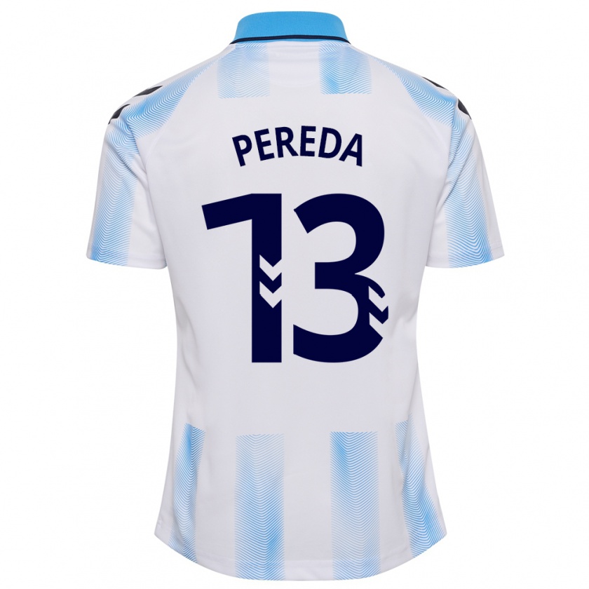 Kandiny Herren Adrián Pereda #13 Weiß Blau Heimtrikot Trikot 2023/24 T-Shirt