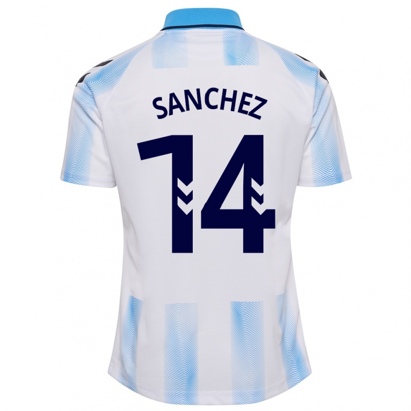 Kandiny Herren Rubén Sánchez #14 Weiß Blau Heimtrikot Trikot 2023/24 T-Shirt