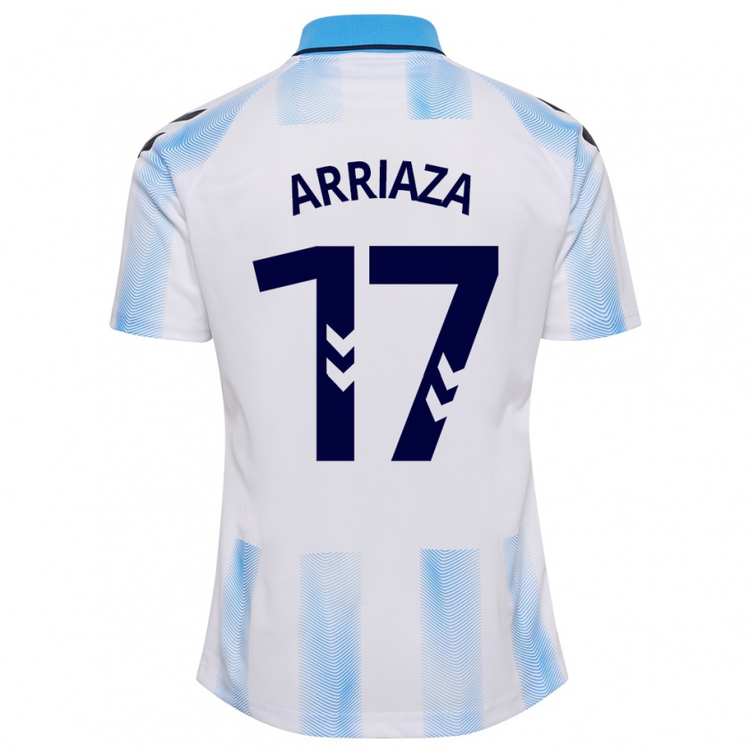 Kandiny Herren Pablo Arriaza #17 Weiß Blau Heimtrikot Trikot 2023/24 T-Shirt